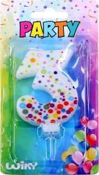 Partykaars cijfer 3 met stippen