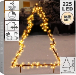 Metalen verlichte buitenboom 225 LED 100 cm