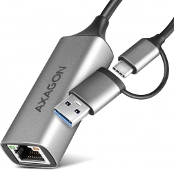 axagon ade-txca gigabit ethernet adapter usb‑c/usb‑a 3.2 gen 1 met automatische installatie