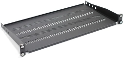 Legplank voor 19" rackkast 1U, 483 × 250 mm, zwart, geperforeerd