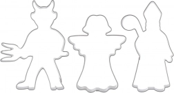 Set roestvrijstalen uitsteekvormpjes engel, duivel en Sint-Nicolaas – 3 stuks