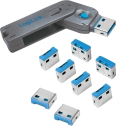 logilink usb-poortblokkeringen met sleutel, set van 8 stuks