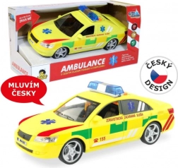 Ambulance met zwaailicht en geluid 1:16 met vliegwiel
