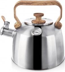 Stalen fluitketel met thermometer 3,2 l