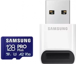 microSD-geheugenkaart SAMSUNG Pro Plus 128 GB + USB-lezer