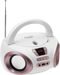 Draagbare boombox met cd en mp3 adler ad 1181 wit koperkleurig