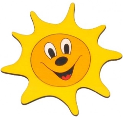 Houten meubelknop Zonnetje