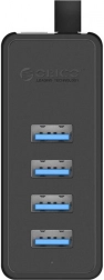 USB 3.0-hub ORICO met 4 poorten, externe voeding, zwart
