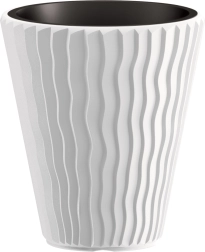 Bloempot Sandy met binnenpot 29,7 cm wit