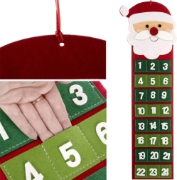 Textiele adventskalender met de Kerstman