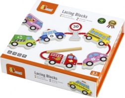 Viga houten rijgset voertuigen Montessori