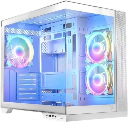 Witte computerbehuizing Volcano Panorama APEX ARGB 3F MIDI
