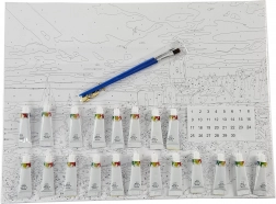 Schilderen op nummer met frame 40 × 50 cm – leeuw