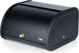 Zwarte metalen broodtrommel 30 × 26,5 × 17 cm