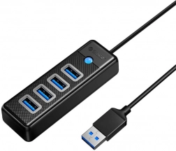 Orico USB-hub 4× USB 3.0, 5 Gbps, kabel 0,15 m, zwart