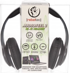 Stereohoofdtelefoon met microfoon AUDIOFEEL2 Black, 4‑polige 3,5 mm jack