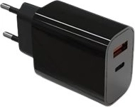 Netlader 20 W met USB‑C en USB‑A met Power Delivery, zwart