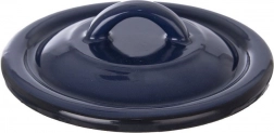 Blauw geëmailleerd deksel 12 cm