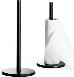 Metalen keukenrolhouder, zwart, 33 cm