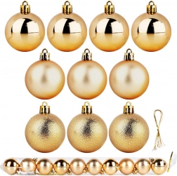 Gouden onbreekbare kerstballen 5 cm, set van 10 stuks