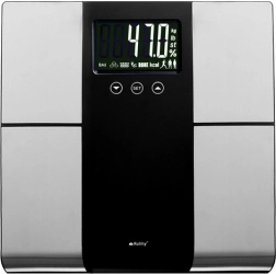 Analytische personenweegschaal RUHHY met LCD, BMI-meting, 10 profielen, draagvermogen 225 kg