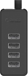 Orico USB‑hub met 4 USB 2.0‑poorten (zwart)