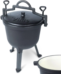 Gietijzeren ketel met geëmailleerd interieur op poten met deksel 8 l VILDE CAST LINE