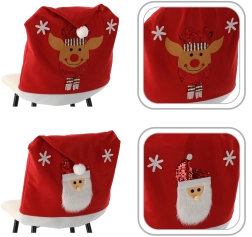 Kerststoelhoes voor de rugleuning, mix van motieven - 1 stuk