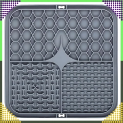 Siliconen likmat voor honden en katten, anti-stress en vertragend, grijs 20 × 20 cm