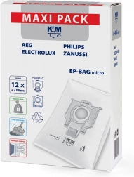 Micro-stofzakken voor stofzuigers 12+2 EP-BAG Maxi Pack