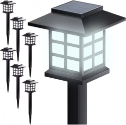 GARDLOV solar tuinlampen, set van 6 stuks, koud wit, amorf paneel