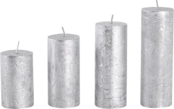 Rustieke adventskaarsen Provence goudkleurig, 4 stuks