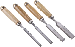 Set beitels met beukenhouten handvat - 4 stuks