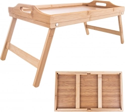 Opvouwbaar bamboe ontbijtbedtafeltje 50 × 30 × 24,5 cm