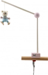 Hess houten houder voor mobiel boven het ledikant – roze, met stevige klem