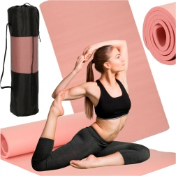 yogamat 185 × 83 × 1,5 cm roze met hoes