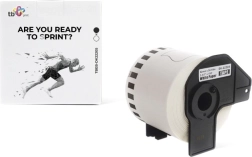 Doorlopende tape voor Brother-printers zwarte print op witte ondergrond 62 mm x 30,48 m