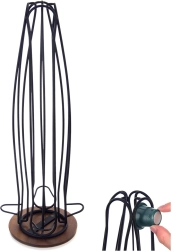Draaibare houder voor koffiecapsules RADKA 40 cm, metaal, zwart