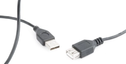 USB 2.0-verlengkabel, 0,75 m, zwart