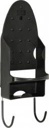 Wandhouder voor strijkijzer en strijkplank, hittebestendig, zwart