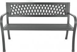 Tuinbank van metaal met rugleuning, grafiet