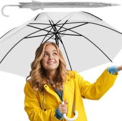 Transparante witte automatische paraplu