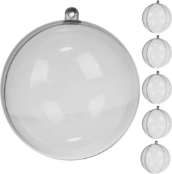 Transparante kerstballen 10 cm - set van 5 st Ruhhy