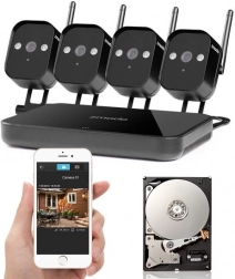 Zmodo 720p Wi‑Fi camerasysteem met mini NVR en 1TB schijf (4 camera’s)