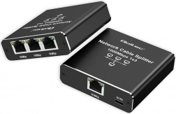 Ethernet splitter mini switch 1x3 RJ45 1000Mb/s USB‑C aluminium