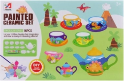 Schilder-theeservies met dinosaurussen