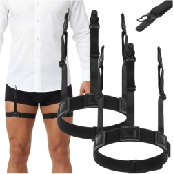 Ruhhy herenbretels voor het op hun plaats houden van een overhemd in de broek, zwart
