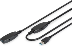Actieve USB 3.0-verlengkabel Type A/A zwart 10 m