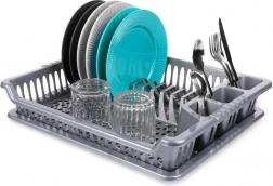 Grijs afdruiprek voor servies 46 × 37 × 8,5 cm