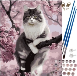 Schilderen op nummer 40 × 50 cm – kitten op canvas